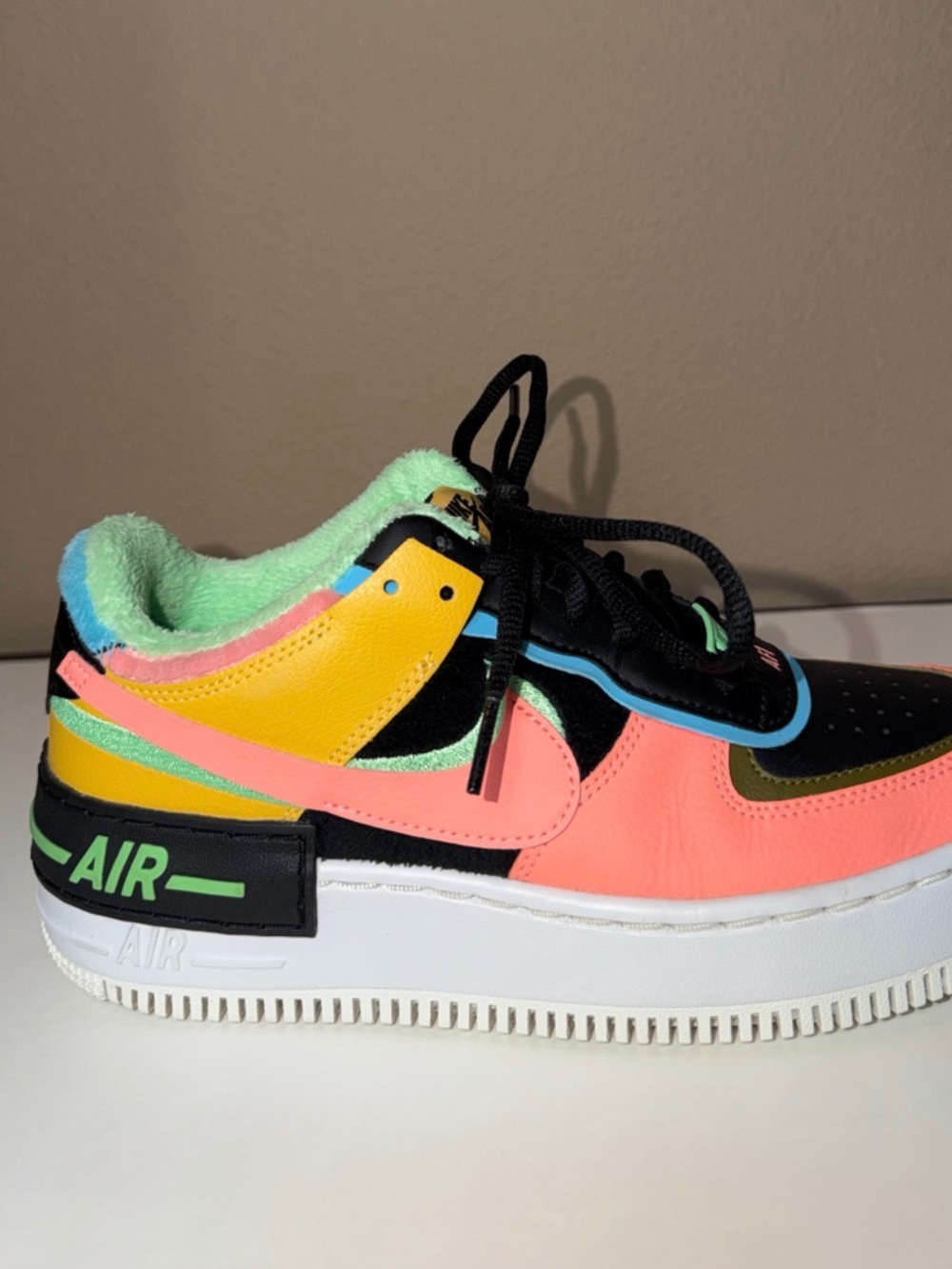 Nike Air Force 1 Shadow SE Solar Flare Atomic Pink Womens Sneaker Size 7 Multi - Picture 4 of 14